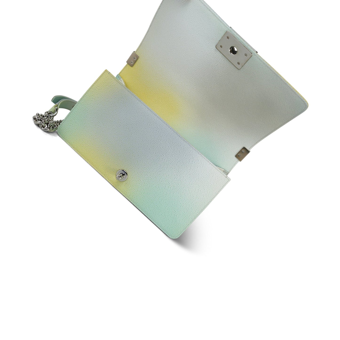 18P Cuba Rainbow Caviar Quilted Boy Bag Old Medium Silver Hardware