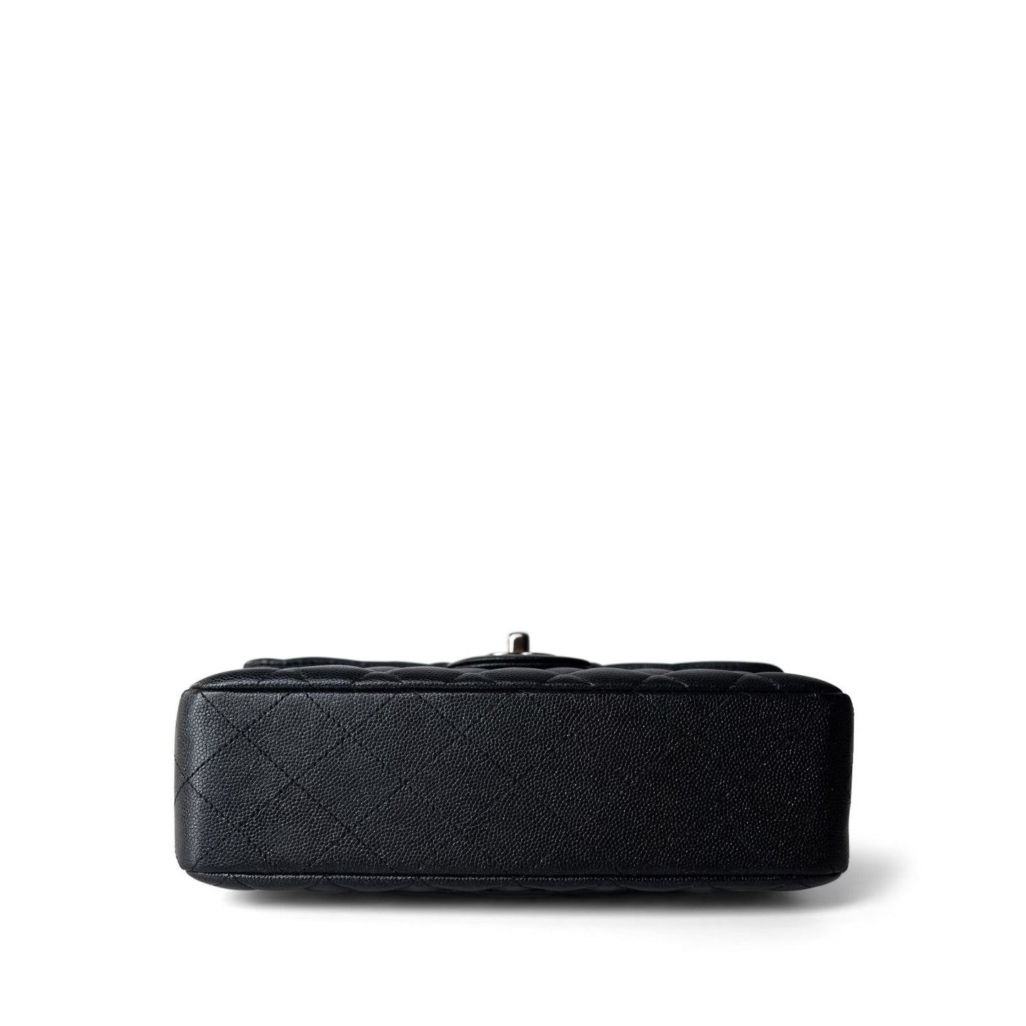 18C Charcoal Glittery Caviar Quilted Classic Flap Small